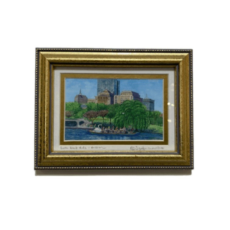 Framed Print - Swanboat Ride, Boston Public Garden - 5" x 7" - Gold Frame