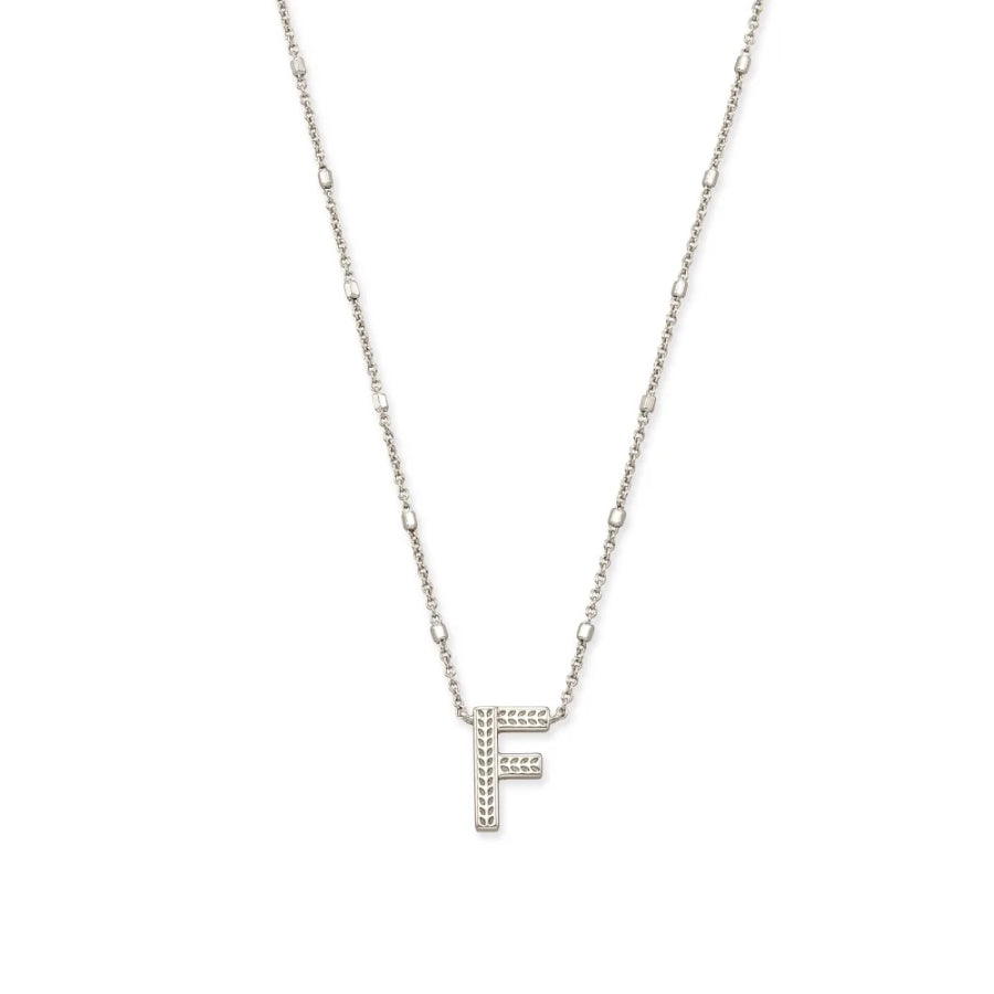 Letter F Pendant Necklace In Silver