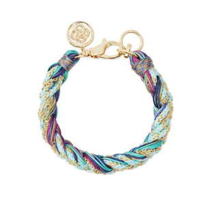 Masie Gold Corded Friendship Bracelet In Mint Mix Paracord