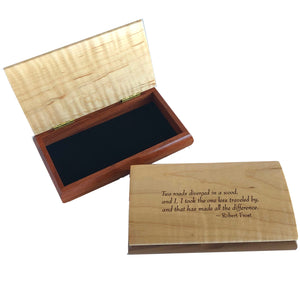 Wooden Keepsake Box - Two Roads Diverged