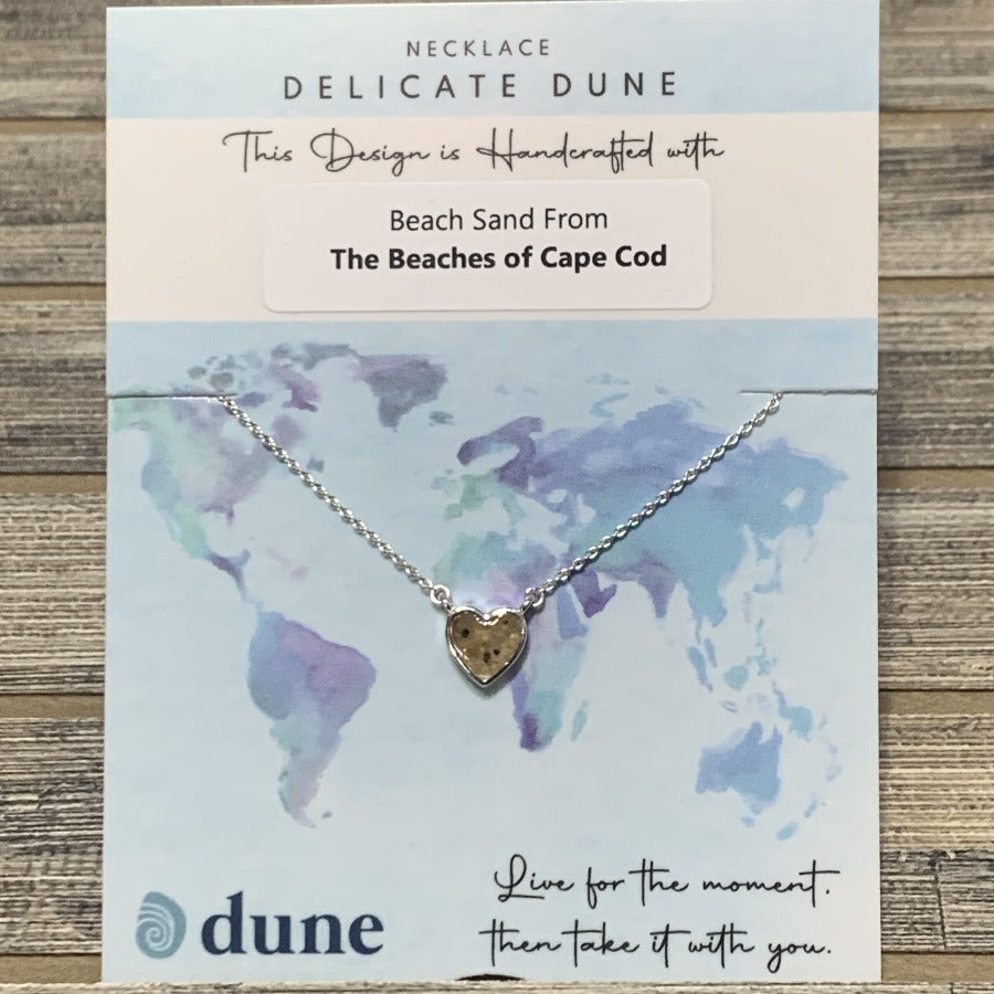 Delicate Dune Heart Necklace - Cape Cod