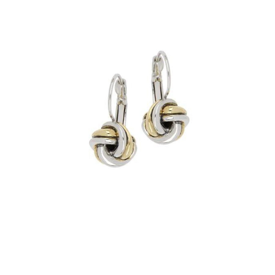 Infinity Knot Two Tone French Wire Earrings