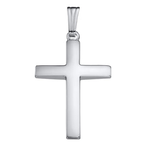 SS Domed Cross Necklace-Adult