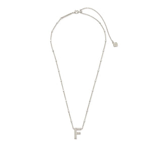 Letter F Pendant Necklace In Silver