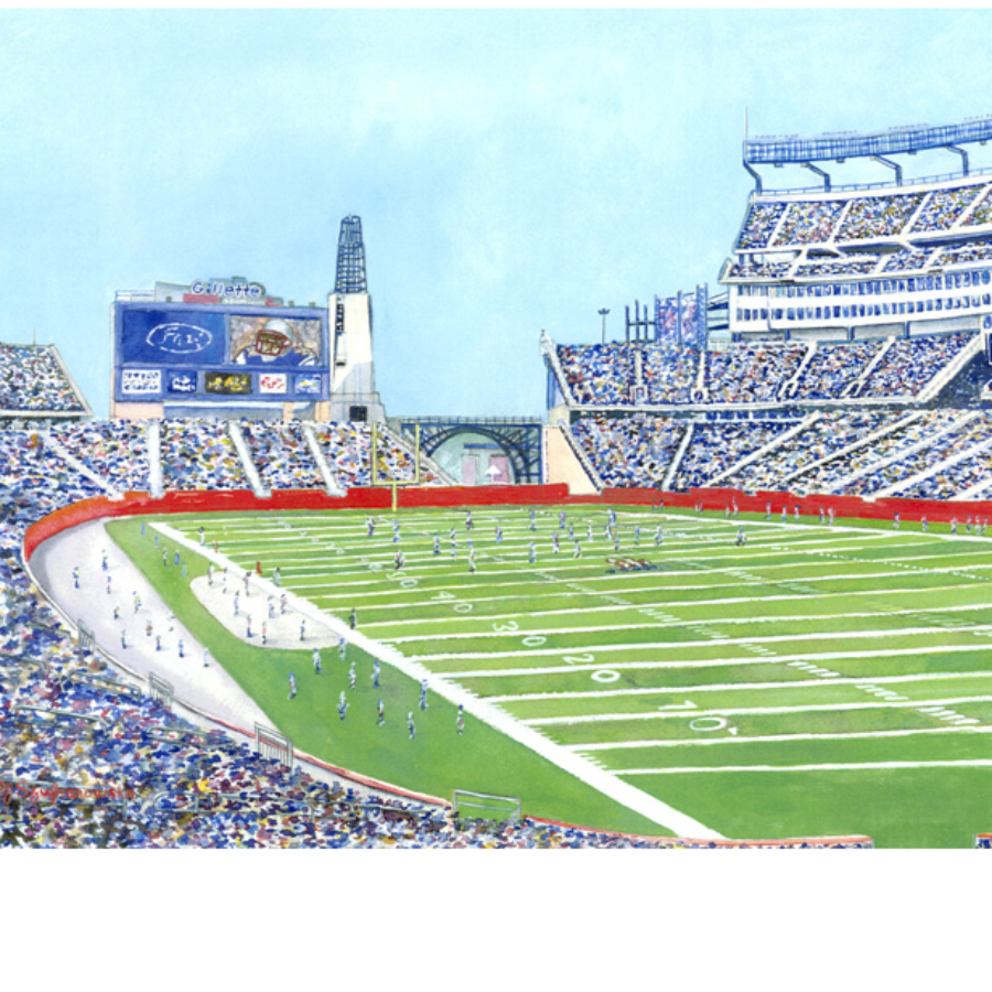 Framed Print - Gillette Stadium - 5" x 7" - Gold Frame