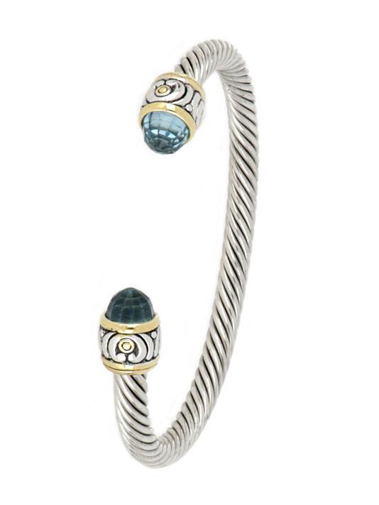 John Medeiros- Nouveau Aquamarine Small Wire Cuff Bracelet