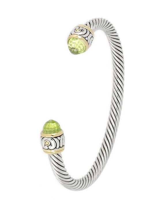 John Medeiros- Nouveau Peridot Small Wire Cuff Bracelet