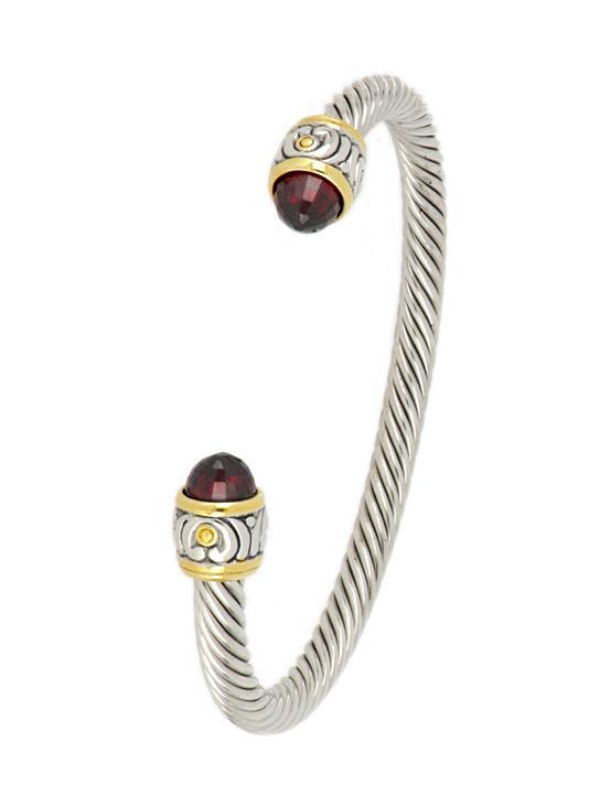 John Medeiros Nouveau Garnet Small Wire Cuff Bracelet