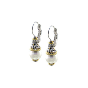 Ocean Images Collection Seashell Pearl French Wire Earrings