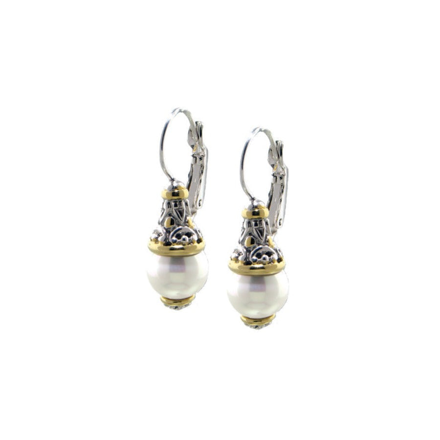Ocean Images Collection Seashell Pearl French Wire Earrings