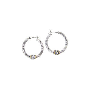 John Medeiros Oval Link Collection Small Twisted Wire Hoop Earrings