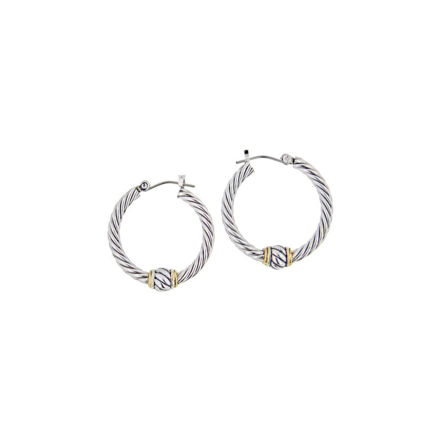 John Medeiros Oval Link Collection Small Twisted Wire Hoop Earrings
