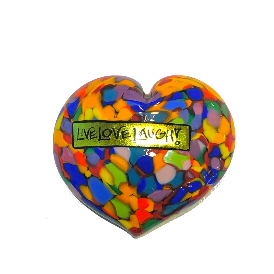 Glass Heart - "Live Love Laugh!"- Multicolor