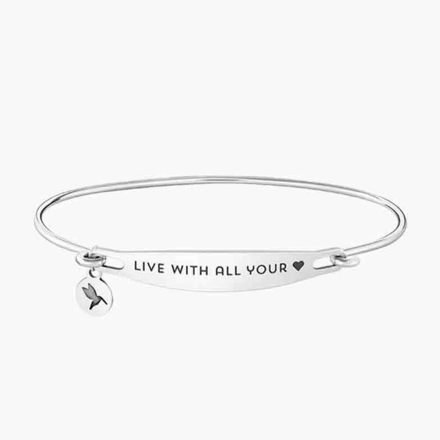 Chamilia-Live With All Your Heart Spoken ID Bangle in Silver