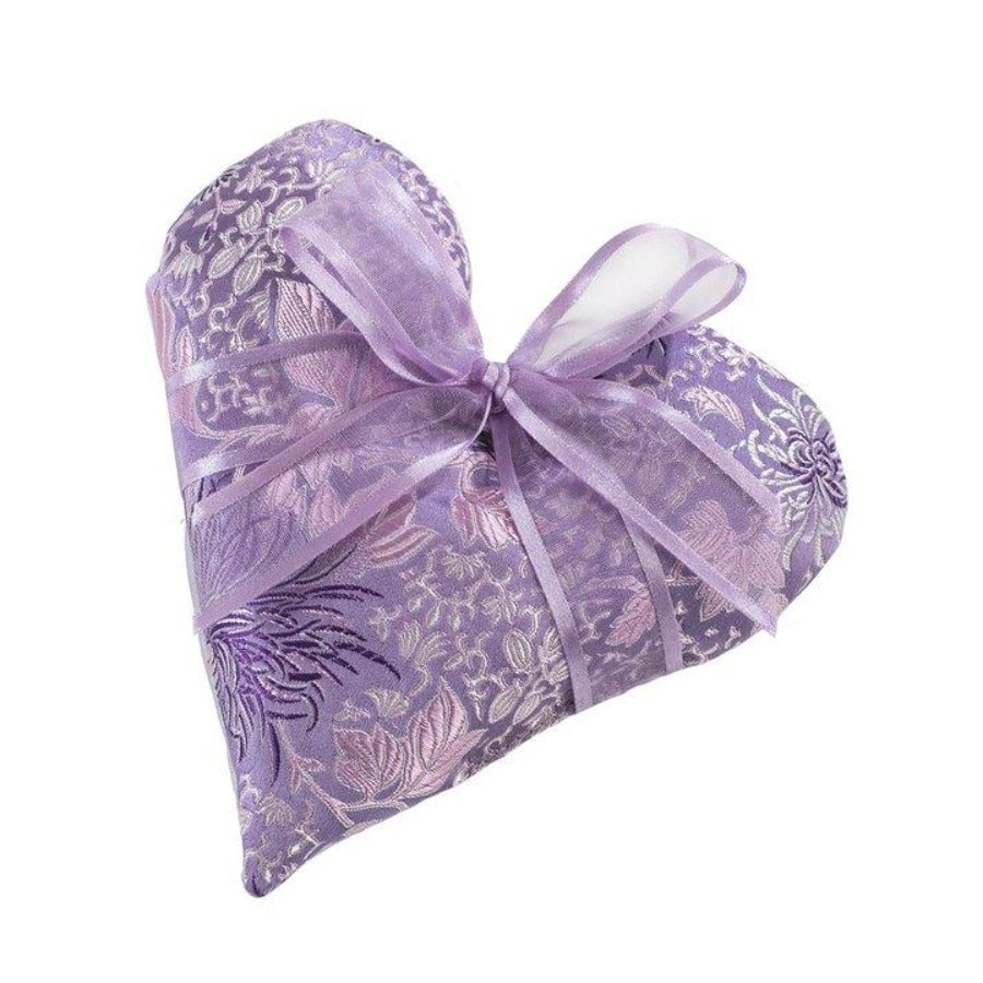Sonoma Lavender  - Lavender Heart Sachet in Chrysanthemum Brocade Fabric