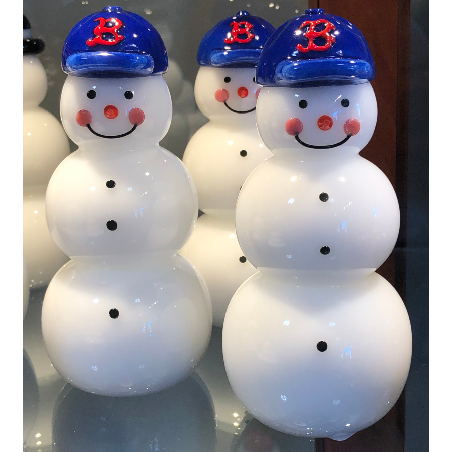 Glass Snowman - Red Sox