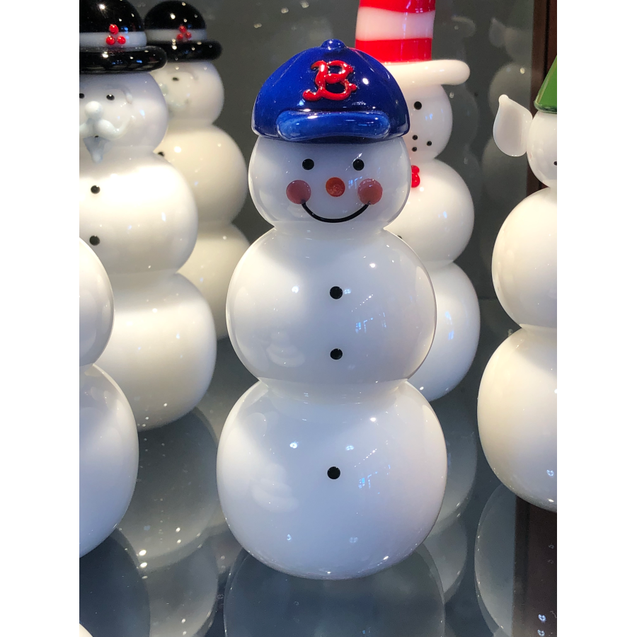 Glass Snowman - Red Sox