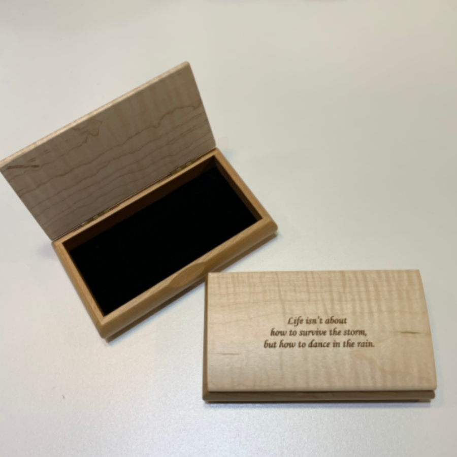 Wooden Keepsake Box - Life isn't about how to Survive the Storm