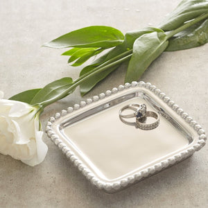 Beaded Square Tray - "I Do"