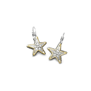 Ocean Images Seaside Collection Pave' Starfish French Wire Earrings